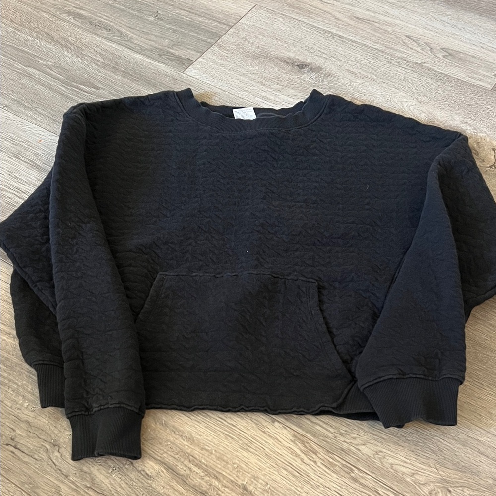 All in Motion Black Ribbed Sweatshirt